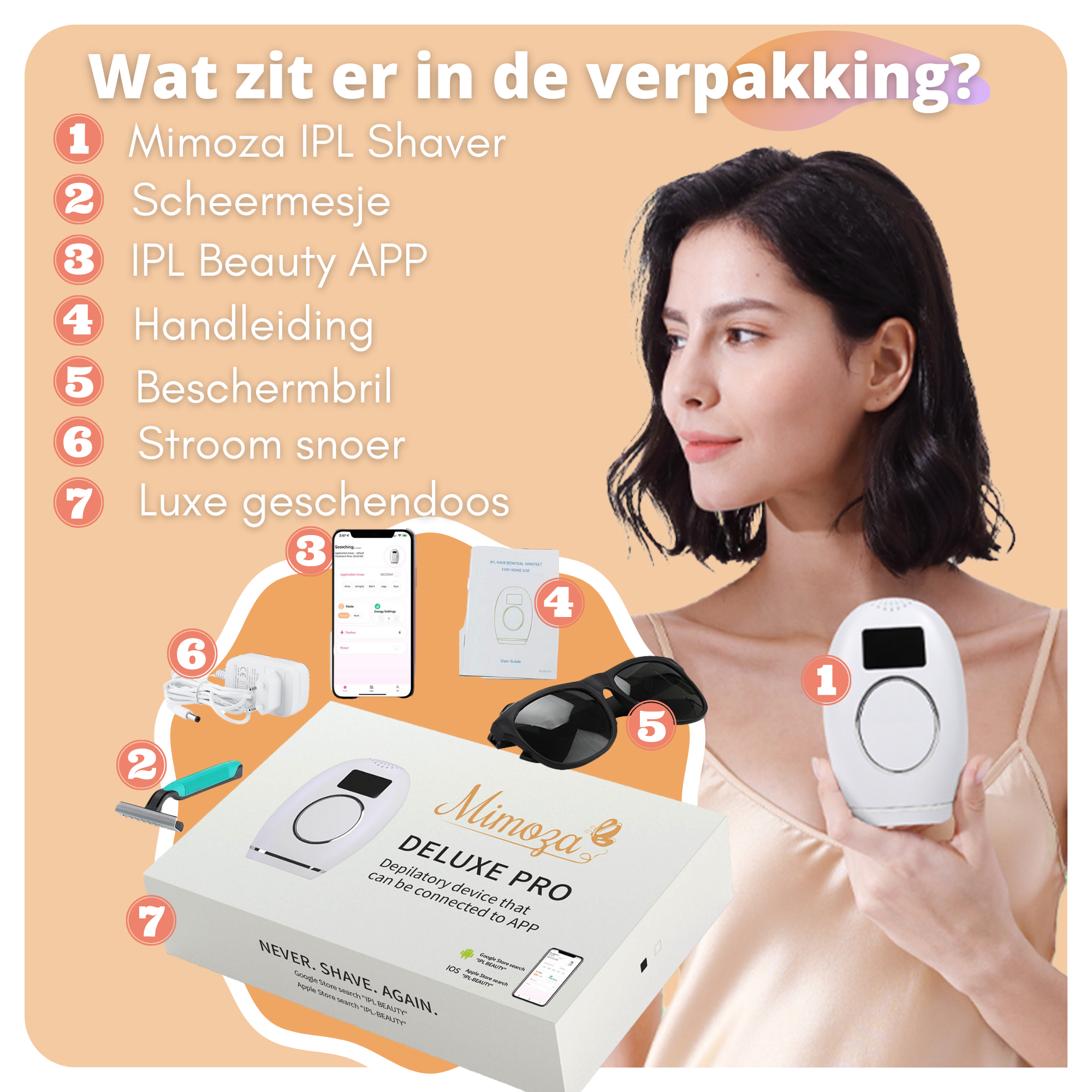 Mimoza Deluxe IPL Ontharingsapparaat met APP